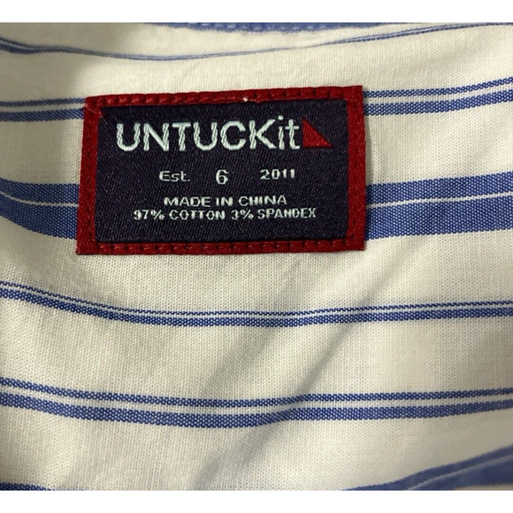 UNTUCKit Women's  Button Down Shirt Striped Cotton Sz 6 Academia Casual - Picture 6 of 7